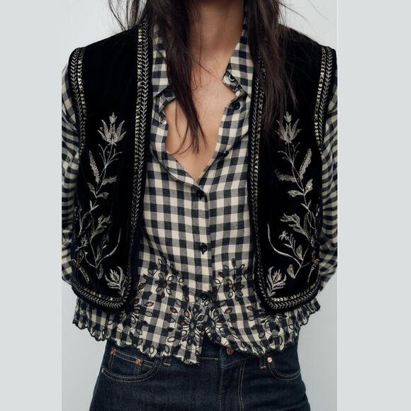 RARE!!! ZARA Open Front Vest NWT - Picture 5 of 10